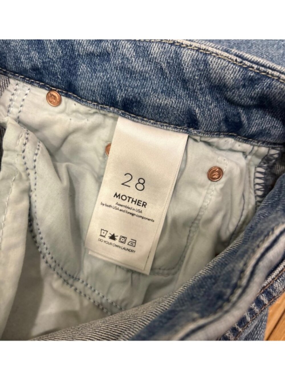 Mother Denim The Looker Ankle Step Fray Blue Jeans*Exposed Secret Sister*Size 28 - Picture 5 of 8